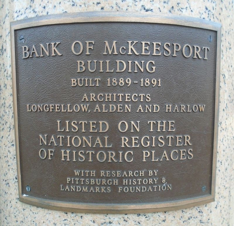 Bank of McKeesport Building Marker image. Click for full size.