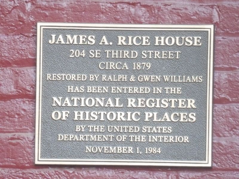 James A. Rice House Marker image. Click for full size.