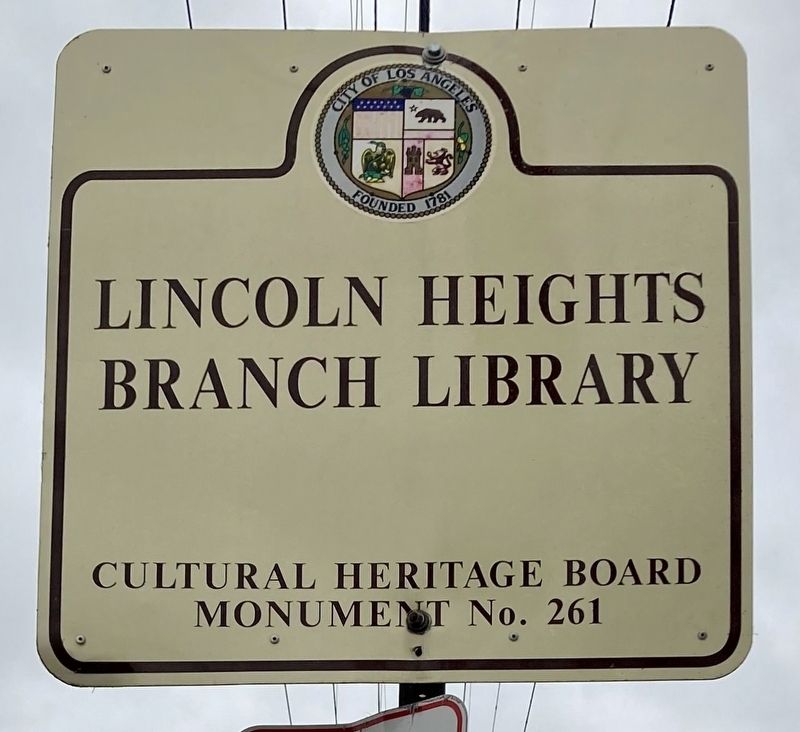 Lincoln Heights Library Marker image. Click for full size.