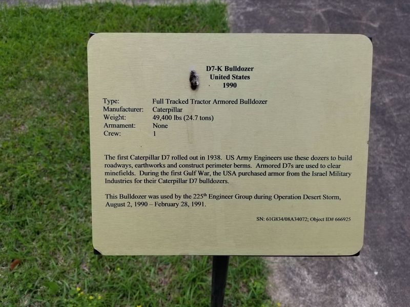 D7-K Bulldozer Marker. Click for full size. D7-K Bulldozer Marker image. Click for full size.
