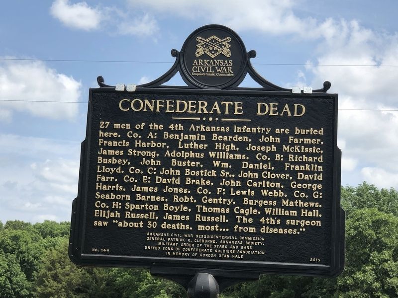Confederate Dead side of marker. Click for full size. Confederate Dead side of marker image. Click for full size.