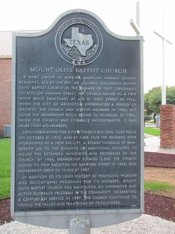 Mount Olive Baptist Church Marker image. Click for full size.