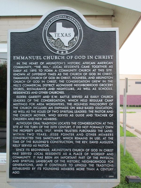 Emmanuel Church of God in Christ Marker image. Click for full size.