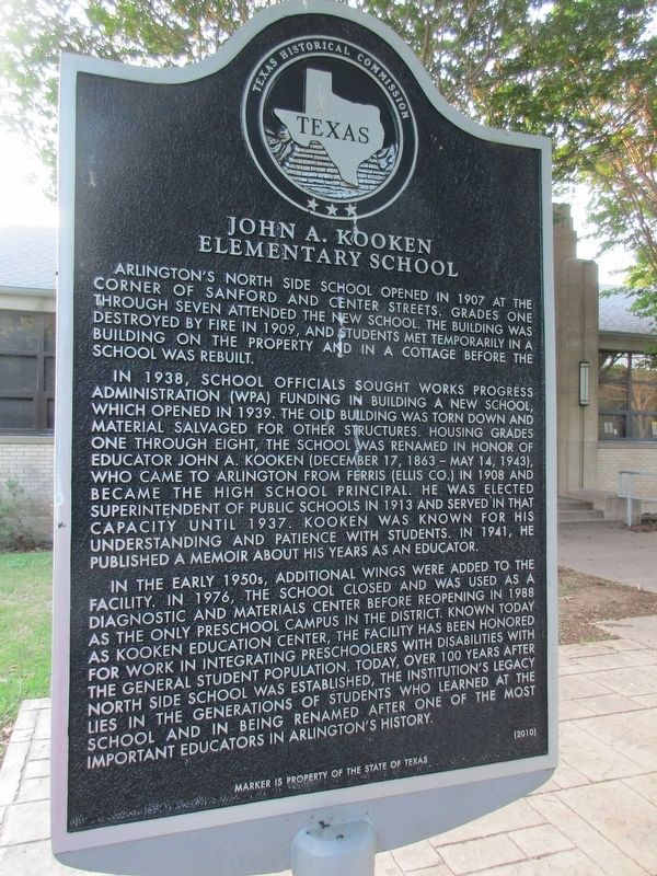 John A. Kooken Elementary School Marker image. Click for full size.