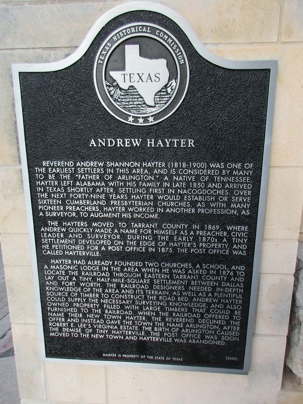 Andrew Hayter Marker image. Click for full size.