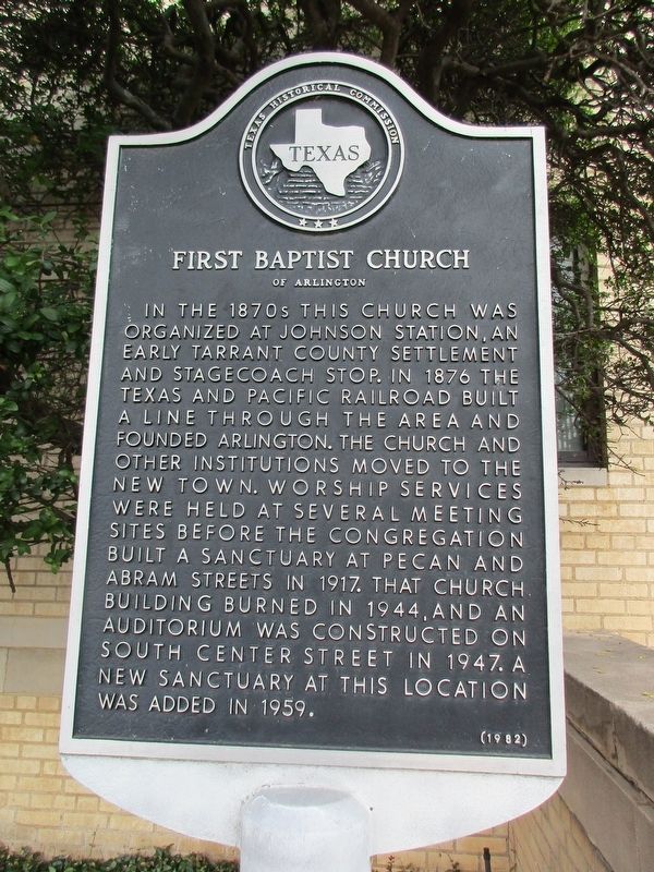 First Baptist Church of Arlington Marker image. Click for full size.