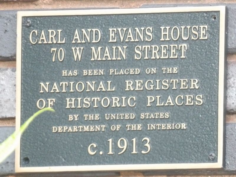 Carl and Evans House Marker image. Click for full size.