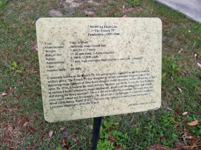 M1897A4 Field Gun Marker image. Click for full size.