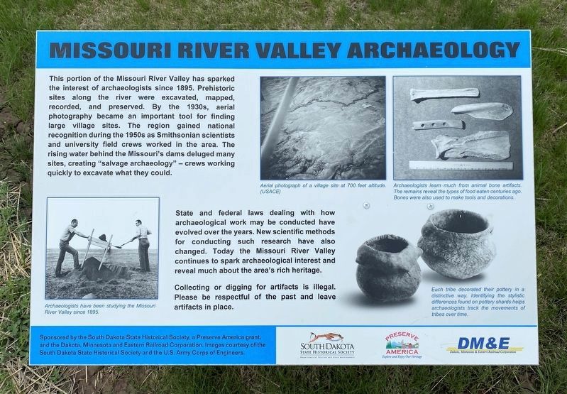 Missouri River Valley Archaeology Marker image. Click for full size.