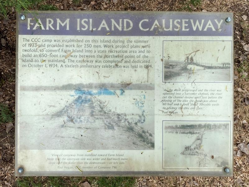 Farm Island Causeway Marker image. Click for full size.