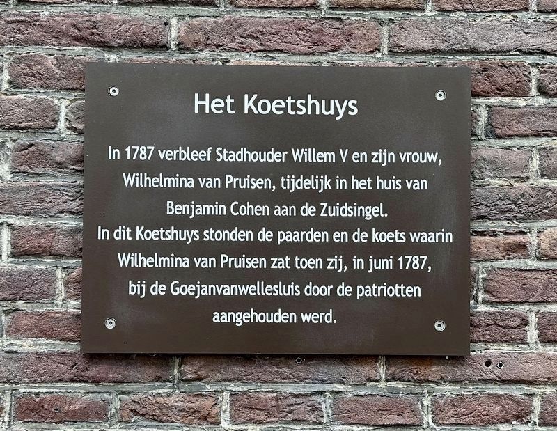 Het Koetshuys / The Coach House Marker image. Click for full size.