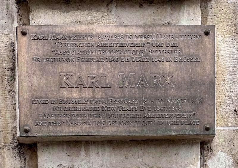Karl Marx Marker - German and English panel image. Click for full size.