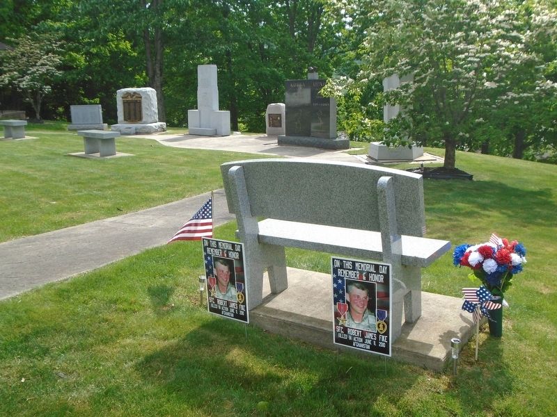 Sergeant First Class Robert J. Fike Memorial Bench. Click for full size. Sergeant First Class Robert J. Fike Memorial Bench image. Click for full size.