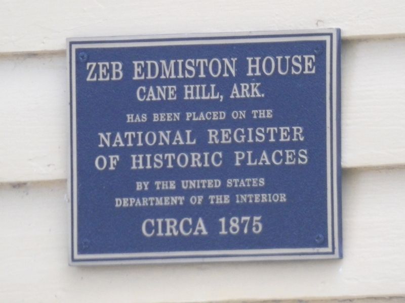 Zebulon and Eunice Edmiston House National Register plaque image. Click for full size.