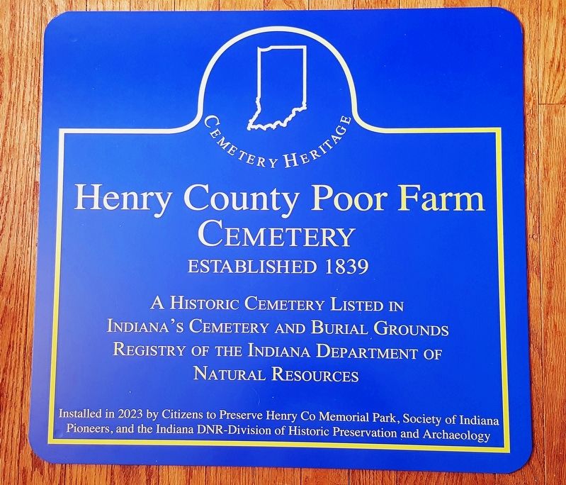 Henry County Poor Farm Cemetery. Marker image. Click for full size.