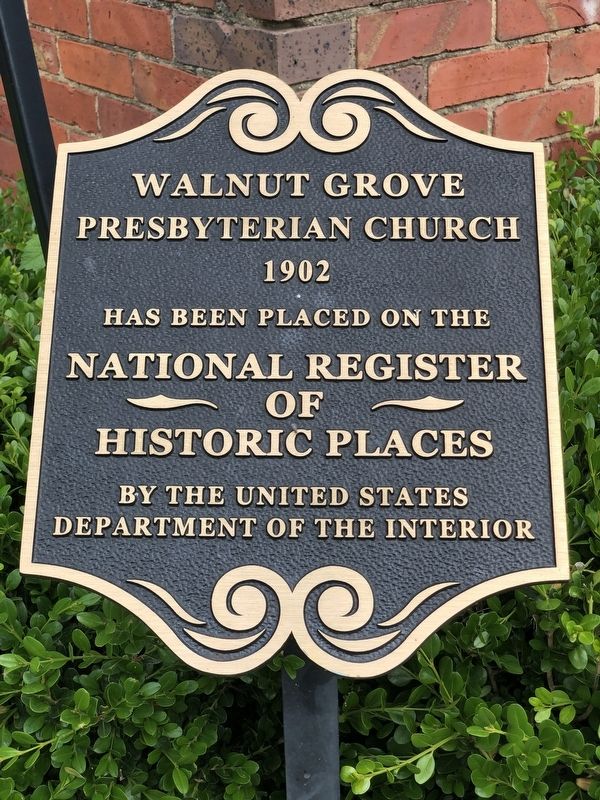 Walnut Grove Presbyterian Church Marker image. Click for full size.