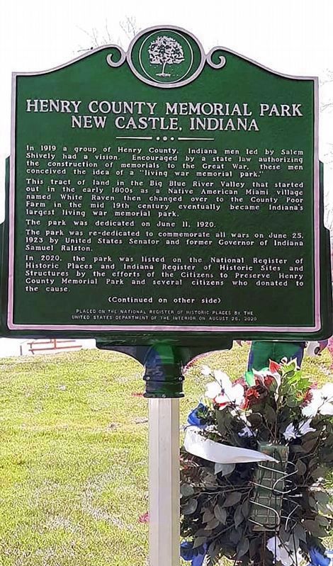 Henry County Memorial Park Marker. Click for full size. Henry County Memorial Park Marker image. Click for full size.