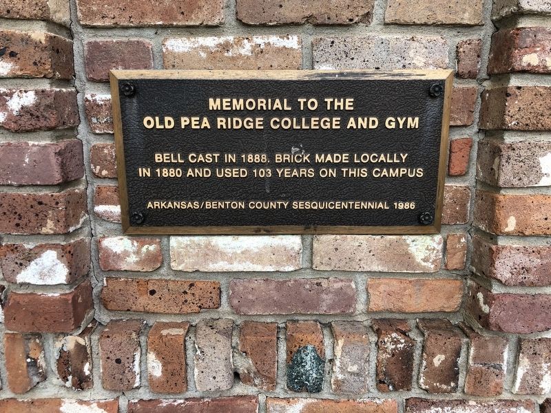 Memorial to the Old Pea Ridge College and Gym Marker image. Click for full size.