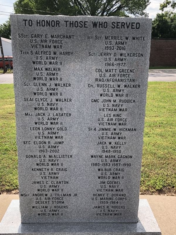 Pea Ridge Veterans Memorial Slab #2 image. Click for full size.