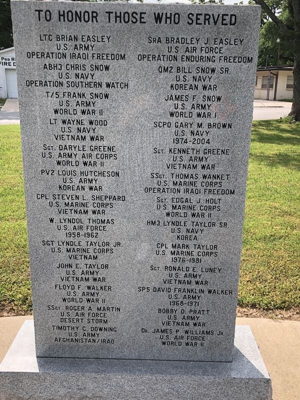 Pea Ridge Veterans Memorial Slab #3 image. Click for full size.