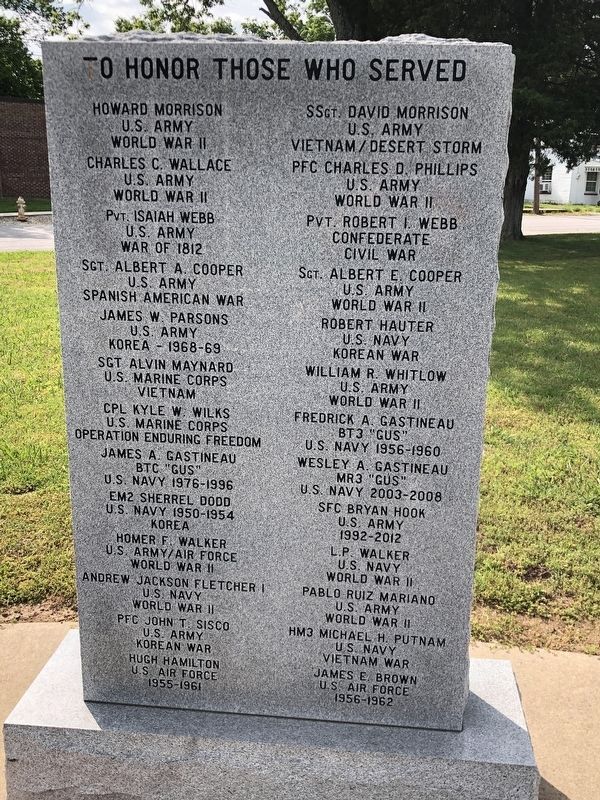 Pea Ridge Veterans Memorial Slab #4 image. Click for full size.