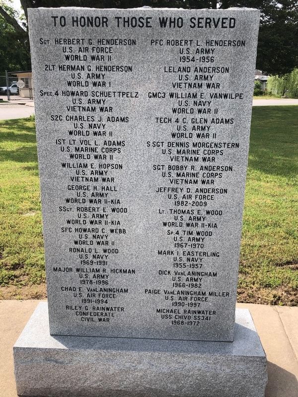Pea Ridge Veterans Memorial Slab #5 image. Click for full size.