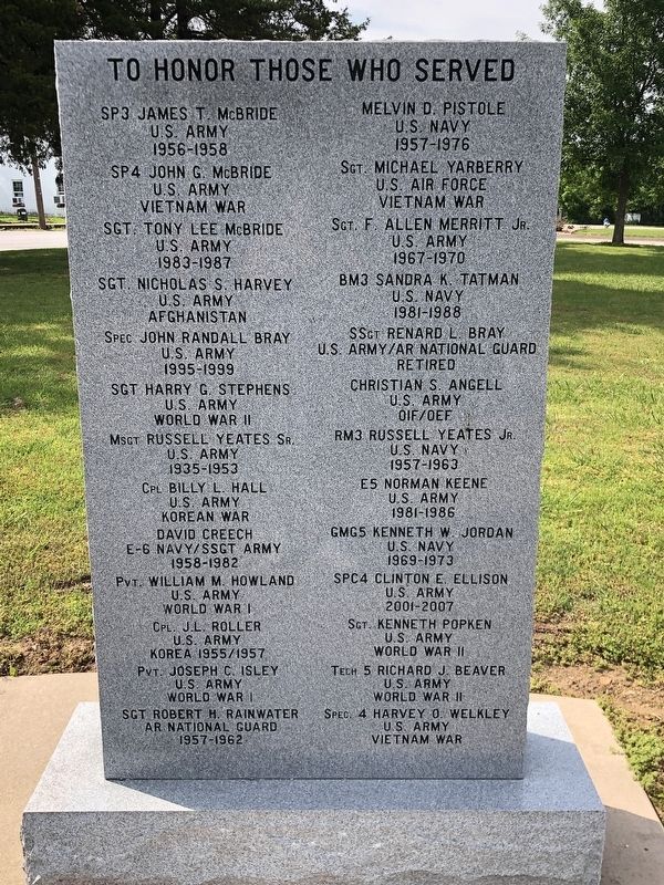 Pea Ridge Veterans Memorial Slab #6 image. Click for full size.