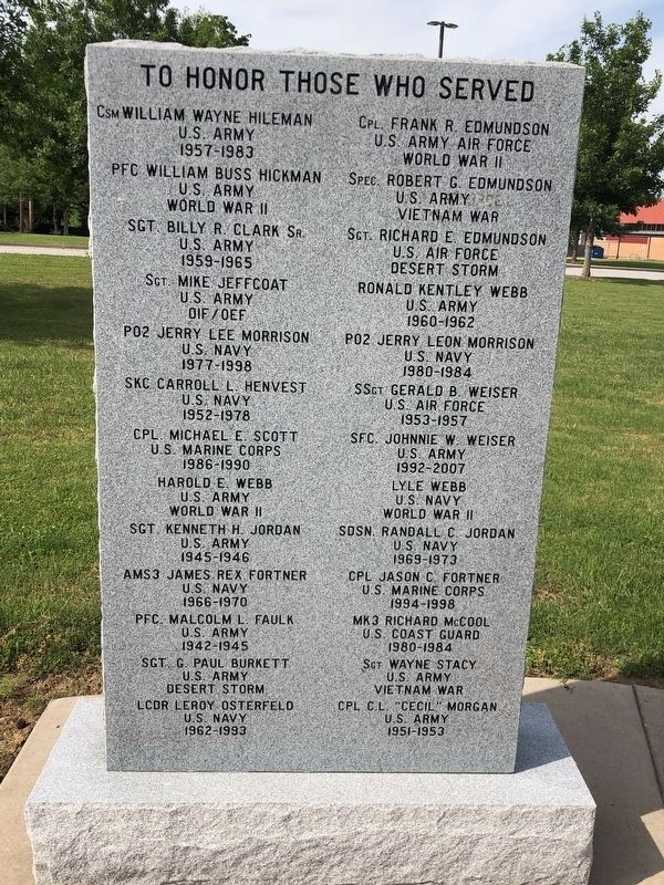 Pea Ridge Veterans Memorial Slab #7 image. Click for full size.
