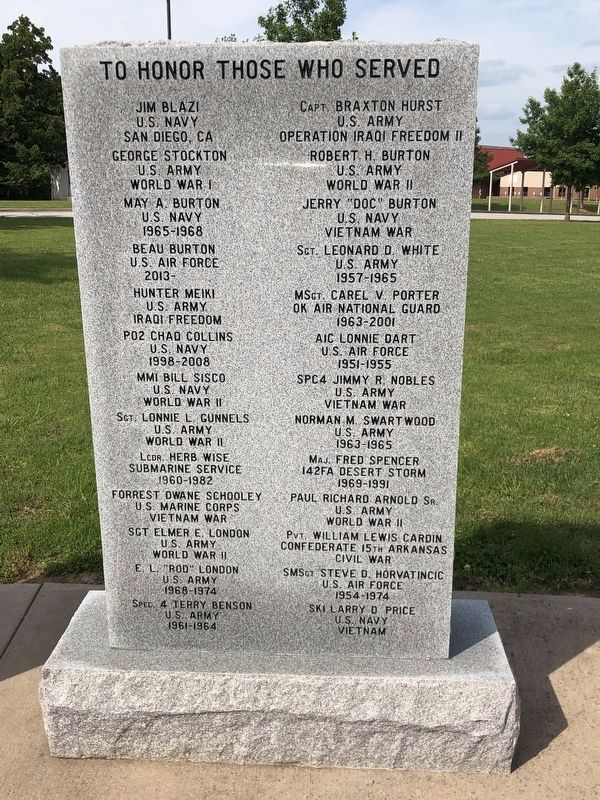 Pea Ridge Veterans Memorial Slab #8 image. Click for full size.