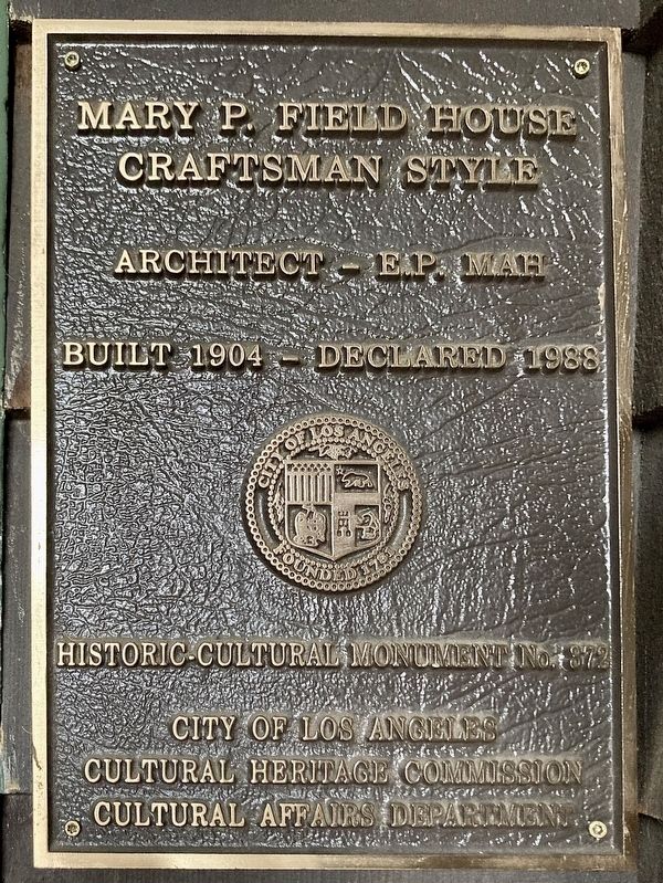 Mary P. Field House Marker image. Click for full size.