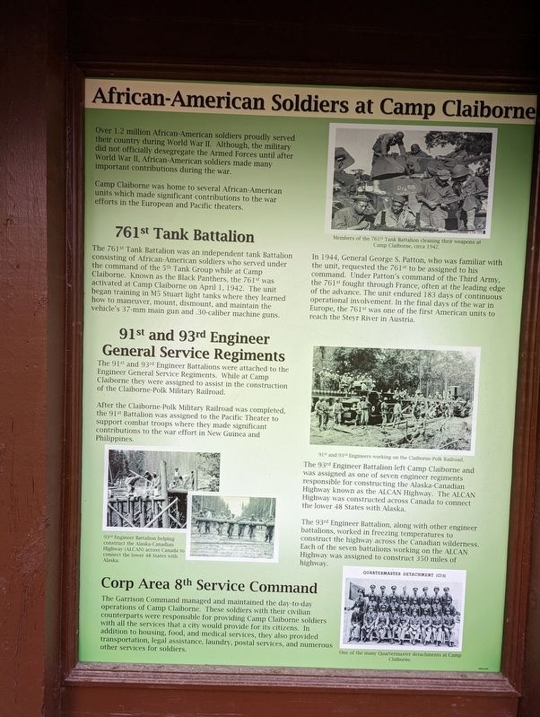 African -American Soldiers at Camp Claiborne Marker image. Click for full size.