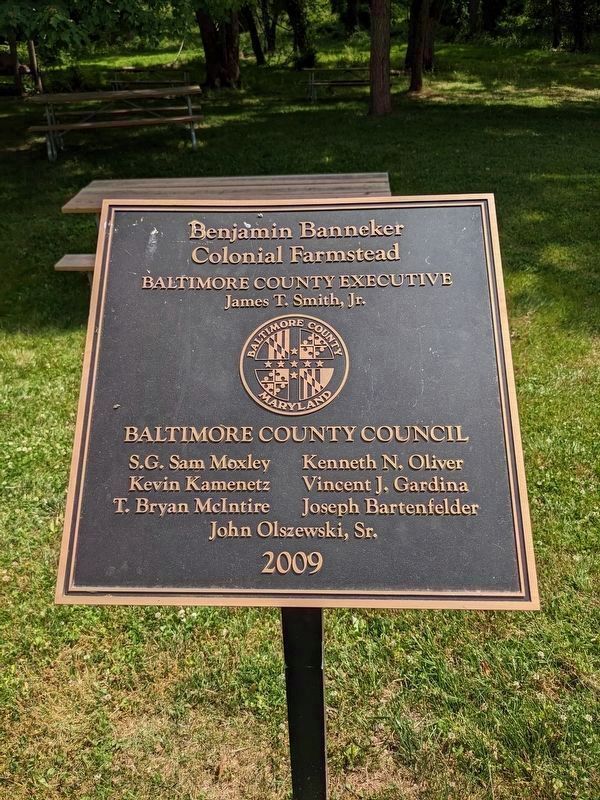 Banneker's Cabin Dedicatory Marker. Click for full size. Banneker's Cabin Dedicatory Marker image. Click for full size.
