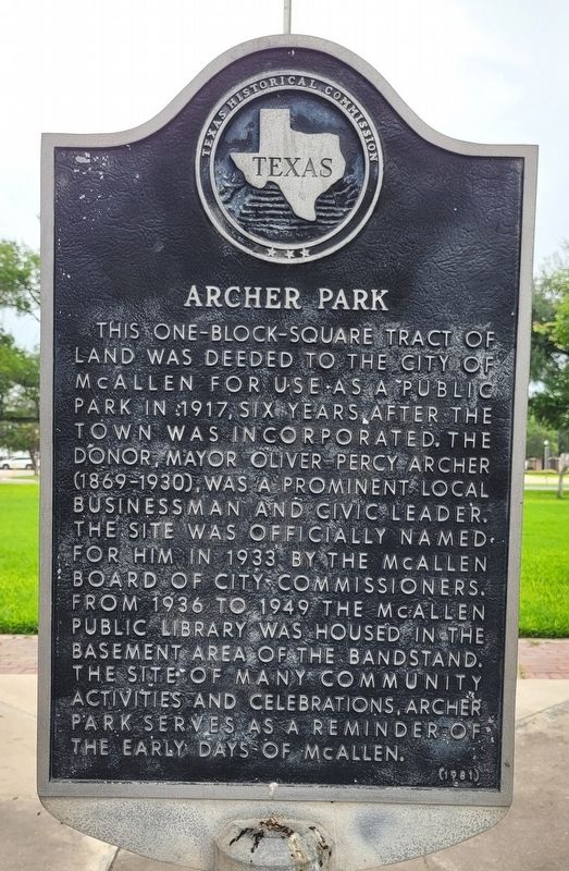 Archer Park Marker image. Click for full size.