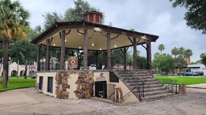 The Archer Park Bandstand located in the center of the park near the marker image. Click for full size.