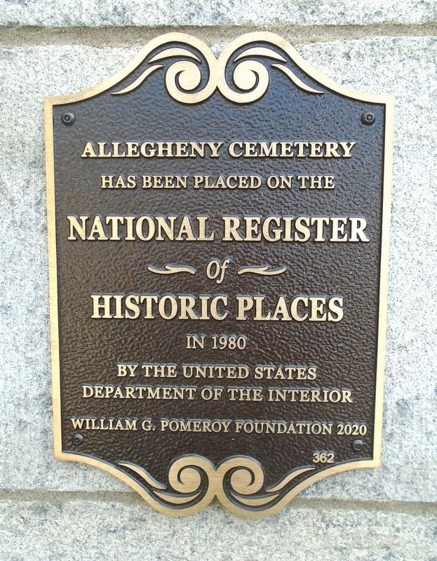 Allegheny Cemetery NRHP Marker image. Click for full size.