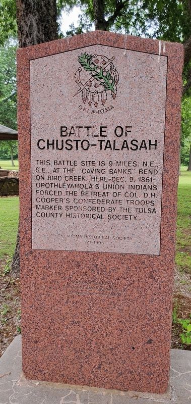 Battle of Chusto-Talasah Marker. Click for full size. Battle of Chusto-Talasah Marker image. Click for full size.