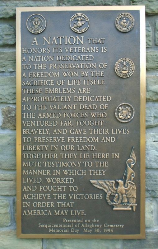 Veterans Memorial Marker image. Click for full size.