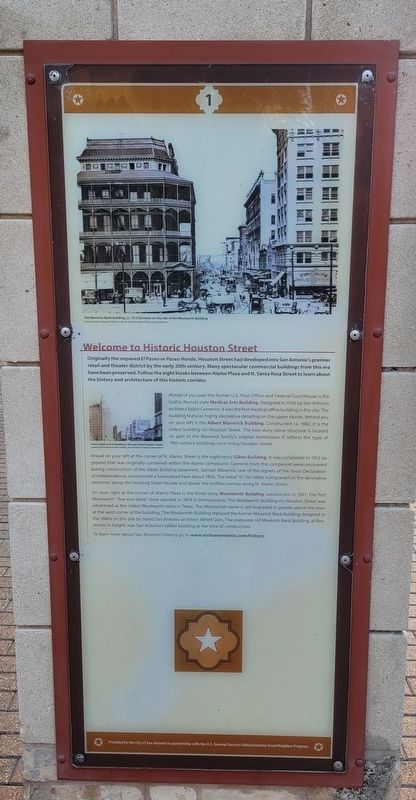 Welcome to Historic Houston Street Marker - Panel 2. Click for full size. Welcome to Historic Houston Street Marker - Panel 2 image. Click for full size.