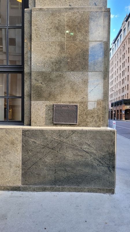 The South Texas Building Marker is located on the corner of the building image. Click for full size.