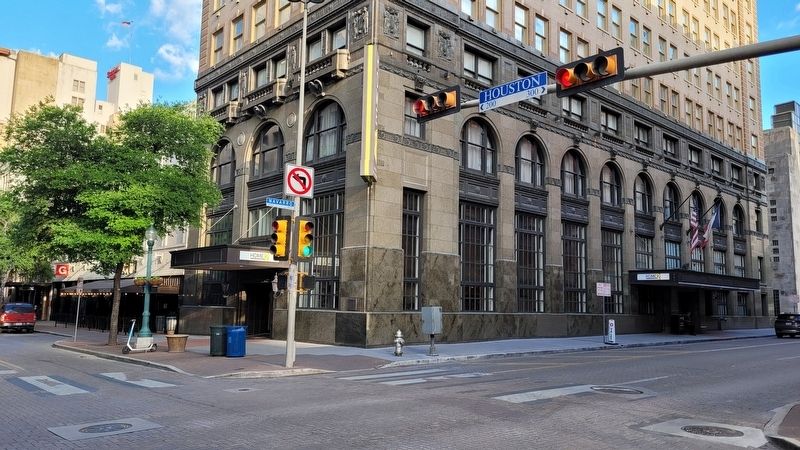 The view of the South Texas Building and Marker from across the street image. Click for full size.