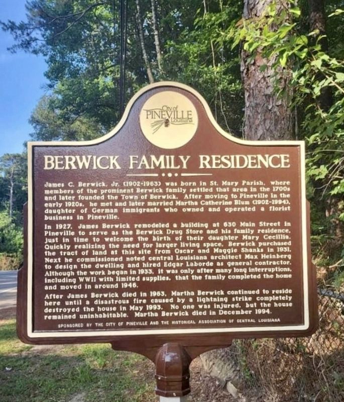 Berwick Family Residence Marker image. Click for full size.