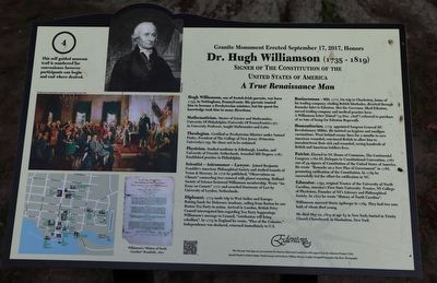 Dr. Hugh Williamson Marker. Click for full size. Dr. Hugh Williamson Marker image. Click for full size.