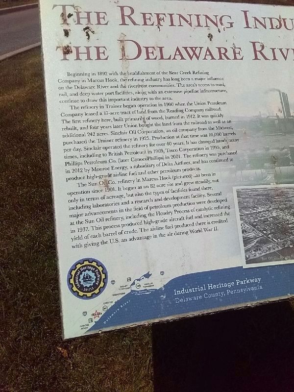 The Refining Industry along the Delaware River Marker image. Click for full size.