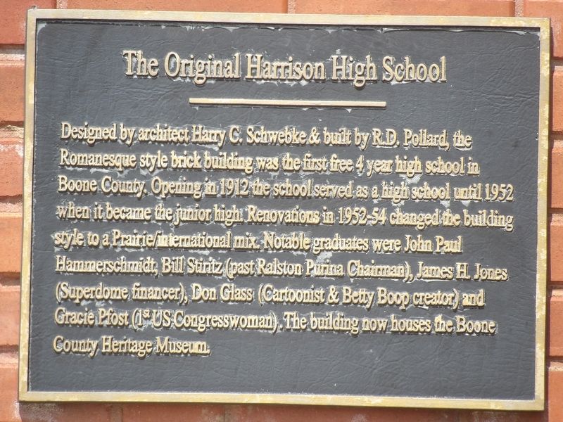 The Original Harrison High School Marker image. Click for full size.