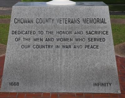 Chowan County Veterans Memorial Marker image. Click for full size.