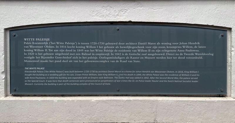 Witte Paleisje / The White Palace Marker. Click for full size. Witte Paleisje / The White Palace Marker image. Click for full size.