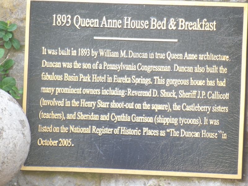 1893 Queen Anne House Bed & Breakfast Marker image. Click for full size.