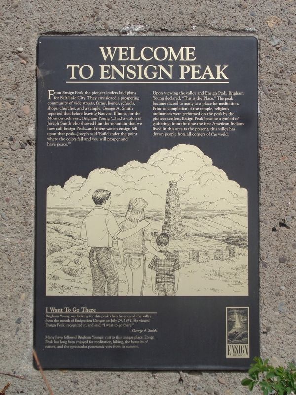 Welcome to Ensign Peak Marker. Click for full size. Welcome to Ensign Peak Marker image. Click for full size.