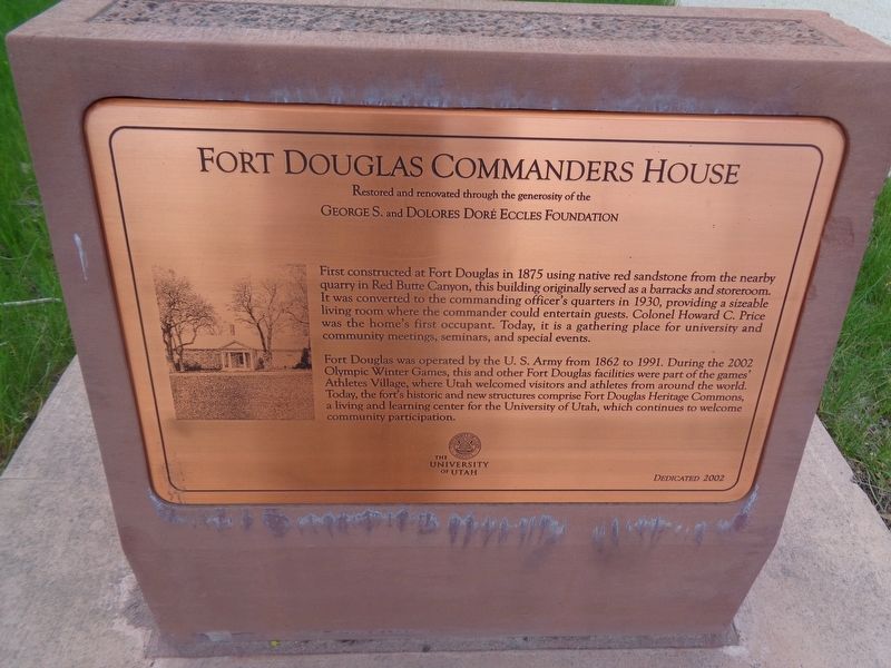 Fort Douglas Commanders House Marker image. Click for full size.