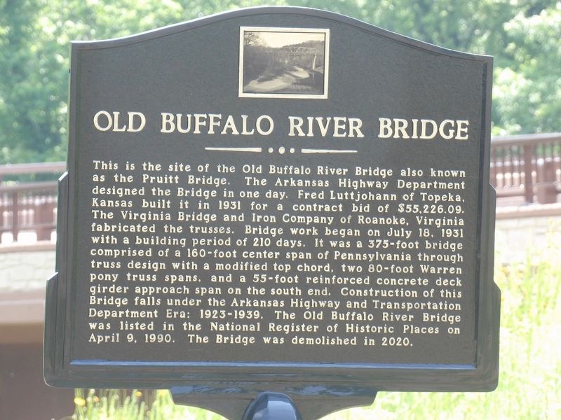 Old Buffalo River Bridge Marker image. Click for full size.